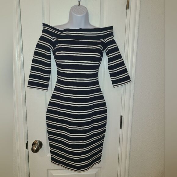 Bec & Bridge Ink Stripe Mini Dress - Picture 1 of 7